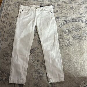 AG Adriano Goldschmied White Prima Roll-Up Jeans